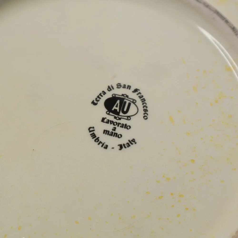 Terra di San Francesco AU Lavorato a Mano Italy‎ Yellow Spongeware Divided Tray
